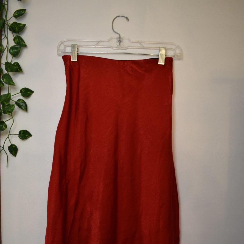 Nasty Gal Red Satin Skirt